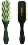 Denman Curly Hair Brush D4 (Black/Yellow) 9 Row Styling Brush for Styling, Smoothing