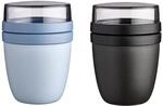 Mepal | Lunchpot Ellipse Mixed | Nordic Black + Nordic Blue | M&uuml;slibecher to...