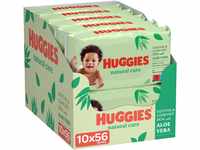 Huggies® Natural Care Babytücher, 10x56 Tücher, hergestellt aus Hautpflegefasern