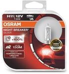 Osram Night Breaker Silver H11, +100% mehr Helligkeit, Halogen-Scheinwerferlampe,