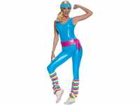 RUBIES Barbie Sportler-Kostüm für Damen, Jumpsuit, Stulpen, Gürtel und Stirnband,
