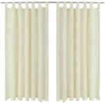 vidaXL 2X Microsatin Vorhang 140x245 cm Kr&auml;uselband Schlaufenschal Blickdicht