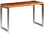vidaXL Esstisch K&uuml;chentisch Tisch Schreibtisch B&uuml;rotisch Massivholz mit Stahlbeinen