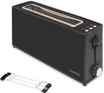 Bastilipo - Firefox - AN900 - Schwarzer Toaster - Langer Schlitz f&uuml;r 2 Scheiben mit