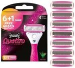 Wilkinson Sword Intuition Quattro Smooth Shave Rasierklingen, Damenrasur, Hauch von