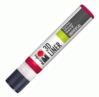 Marabu 18030009638 - 3D Liner rubinrot, 25 ml universelle Effektfarbe auf