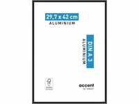 accent by nielsen Aluminium Bilderrahmen Accent, 29,7x42 cm (A3), Schwarz Matt