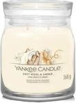 Yankee Candle Signature Duftkerze | Weiche Wolle & Bernstein, mittlere Glaskerze mit