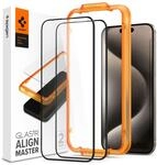 Spigen AlignMaster Schutzfolie kompatibel mit iPhone 15 Pro Max, 2 St&uuml;ck, Volle