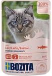 Bozita Pouch H&auml;ppchen in So&szlig;e mit Lachs | 12x 85g Katzenfutter nass