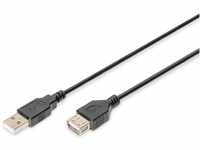 DIGITUS USB 2.0 Verlängerungskabel - 3.0 m - USB A (St) zu USB A (Bu) - 480 Mbit/s -