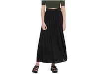 ONLY Damen Maxi Falten Rock | Einfarbiger Plissee Skirt mit Gummizug | Wadenlanges