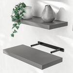 Casaria&reg; Wandregal Holz Grau Regal mit Halterung 15kg Tragkraft H&auml;ngeregal K&uuml;che