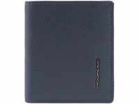 Piquadro Black Square Vertical Mens Wallet with Coin Pocket RFID Blue