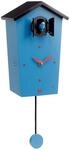 KOOKOO Birdhouse blau, Moderne Kuckucksuhr mit Pendel, Design Wanduhr mit 12