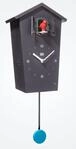 KOOKOO Birdhouse schwarz, Moderne Design Kuckucksuhr, mit 12 Vogelstimmen oder