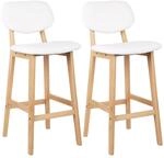 WOLTU Barhocker 2er Set Barst&uuml;hle gut gepolsterte Sitzfl&auml;che und R&uuml;cklehne aus