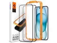 Spigen AlignMaster Schutzfolie kompatibel mit iPhone 15, 2 Stück, Volle...