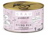 GRAU – das Original – Nassfutter für Hunde - Pferd Pur, 6er Pack (6 x 200...