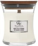 WoodWick Mittelgro&szlig;e Duftkerze im Sanduhrglas mit knisterndem Docht | White Tea &