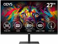 ODYS i27 Monitor - 27-Zoll-Bildschirm im rahmenlosen Design, Full HD, 100 Hz,...