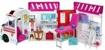 Barbie 2-in-1-Krankenwagen Spielset, Rettungswagen mit Lichtern und Ger&auml;uschen,