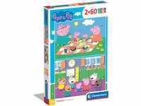 Clementoni 24793 Supercolor Peppa Pig-2 60 Teile-Puzzle Für Kinder Ab 5 Jahren, Made