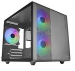 Mars Gaming MC-400 Schwarz, Kompaktes Micro-ATX-Gaming-Geh&auml;use, Volles Seitenfenster