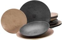 CreaTable, 13139, Serie Catania, 12-teiliges Geschirrset, Teller Set aus Steinzeug,