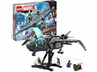 LEGO Marvel Der Quinjet der Avengers, Spielzeug Superhelden-Raumschiff mit Thor, Iron