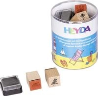 Heyda 204888490 Stempel-Dose &bdquo;Urlaub Motivgr&ouml;&szlig;e: ca. 1, 5 x 1, 5 cm, 15