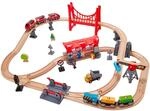 Hape Eisenbahn-Set &bdquo;Verkehrsreiche Stadt - Komplettes Eisenbahn-Set aus Holz zum