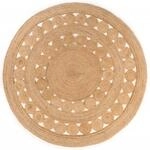 vidaXL Teppich Geflochten Jute Handgefertigt Wohnzimmerteppich Juteteppich