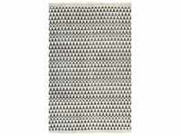 vidaXL Kelim Teppich Baumwolle 120x180cm Muster Weiß/Schwarz Handwebteppich