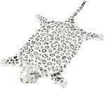 vidaXL Leopardenfell Teppich 139 cm Wei&szlig; Pl&uuml;sch Bettvorleger Fellteppich Deko