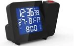Miraval Funk-Projektionswecker Blaues LCD Display Funkuhr Funkwecker...