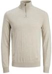 Jack & Jones Herren Jjeemil Knit Half Zip Noos Pullover, Oatmeal, XL EU