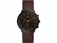 FOSSIL Herren Chronograph Quarz Uhr mit Leder Armband FS5485