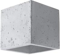 SOLLUX lighting Wandleuchte Innen Wandlampe Beton 1 Flammig Grau QUAD