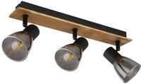 Strahler - Braun - Schwarz - Rauchfarben - Glas - Holz - Metall - 3-flammig - B...
