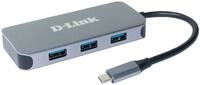 D-Link DUB-2335 6-in-1 USB-C Hub mit Power Delivery (PD 60W, 4K HDMI, Gigabit