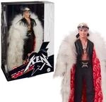 Barbie The Movie Collectible Ken Doll Wearing Big Faux Fur Coat and Black Fringe Vest