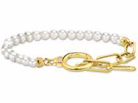 THOMAS SABO Damen Armband aus Perlen und Ankerelementen mit weißen Steinen...