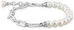 THOMAS SABO Armband Glieder und Perlen silber 925 Sterlingsilber, Geschw&auml;rzt