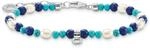 THOMAS SABO Armband mit blauen Steinen und Perlen 925 Sterlingsilber