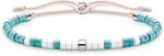 THOMAS SABO Armband mit t&uuml;rkisen Steinen 925 Sterlingsilber, Nylon