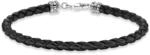 THOMAS SABO Lederarmband schwarz 925 Sterlingsilber, Geschw&auml;rzt, Leder