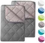 wometo 2 St&uuml;ck Microfaser Sommer Steppbett Wende-Design 155x220 OekoTex - grau...