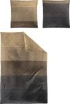 Irisette Bettw&auml;sche Edel-Feinbiber braun-grau Gr&ouml;&szlig;e 1x 155x220 cm + 1x 80x80...