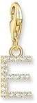 THOMAS SABO Charm-Anh&auml;nger Buchstabe E mit wei&szlig;en Steinen vergoldet 750...